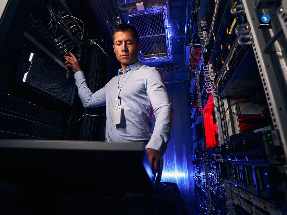 Data center engineer setting up network infrastructure - Computer Repair Chattanooga